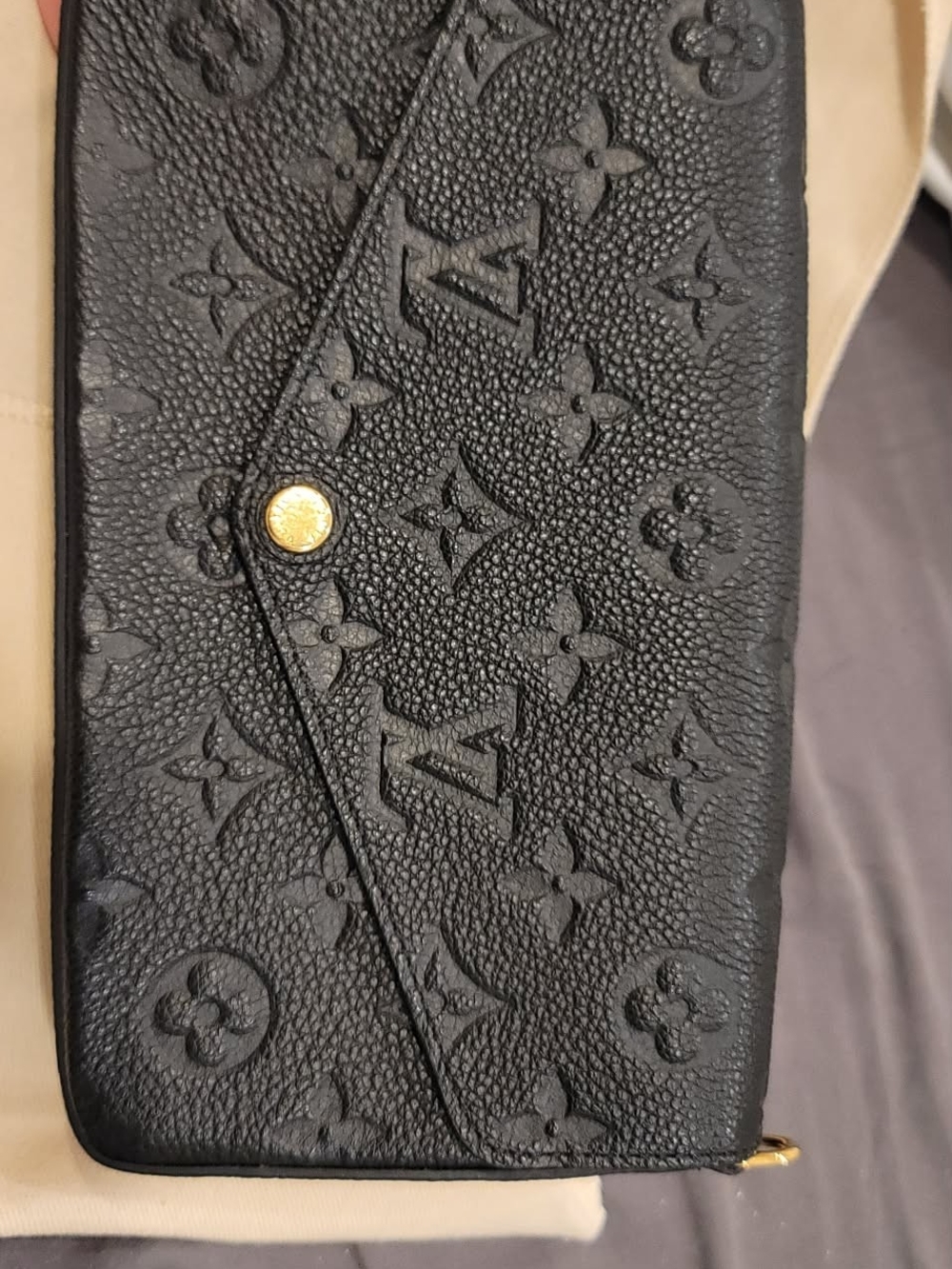 Louis Vuitton Black Monogram Embossed Felicie WOC
